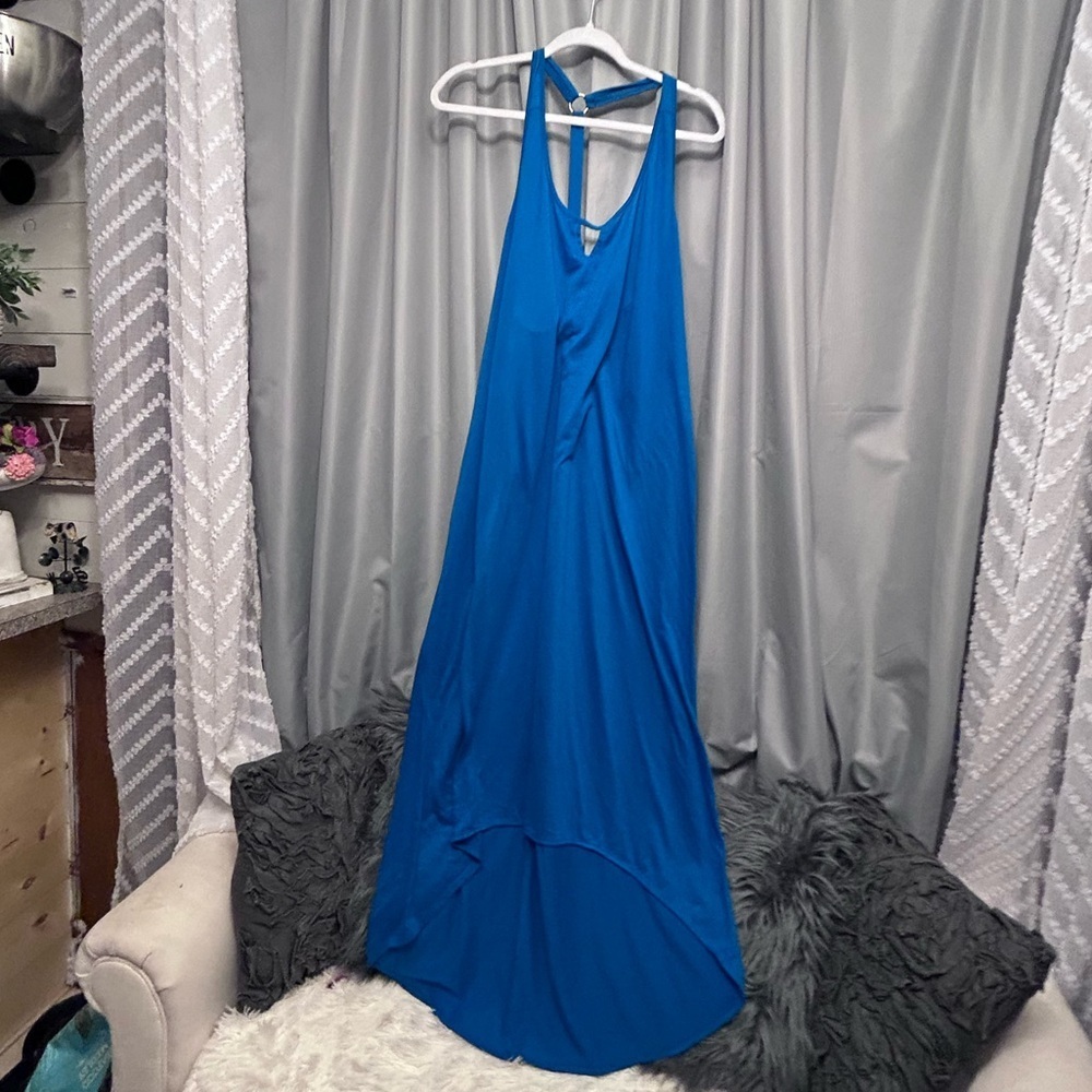50%offw❤️ Tahiti blue sleeveless dress. Size XL High/Low 0906 vacation 84